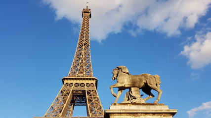 Fototapeta na wymiar Eiffel tower near Paris in France