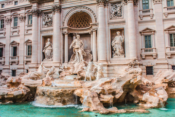 Fototapeta na wymiar Rome Trevi Fountain ,Fontana di Trevi, in Rome, Italy.
