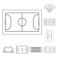 Vector illustration of plan and sport sign. Collection of plan and game vector icon for stock.