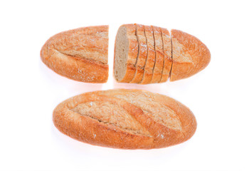 Sliced ​​bread On a white background