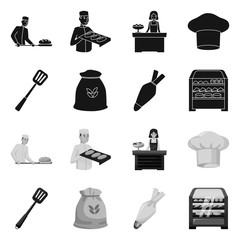 Vector design of bakery and natural sign. Collection of bakery and business stock vector illustration.