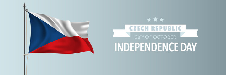 Czech Republic happy independence day greeting card, banner vector illustration - Powered by Adobe