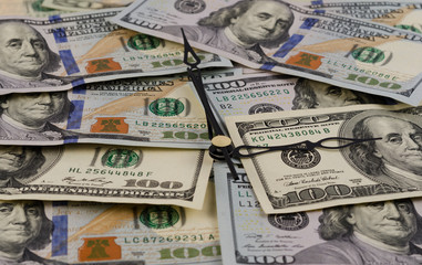 Old and new banknotes of 100 dollars in our time