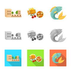 Vector illustration of and historic logo. Collection of and country vector icon for stock.