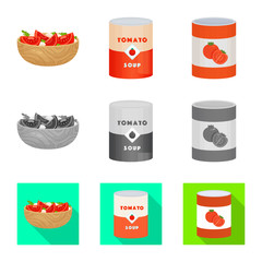 Vector illustration of vegetable and delicious icon. Collection of vegetable and natural stock vector illustration.