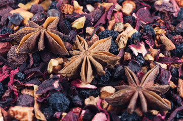Tea made from forest berries and aniseed stars