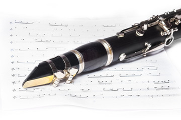 clarinet on a white background