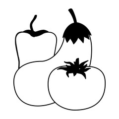 Isolated vegetables set vector design