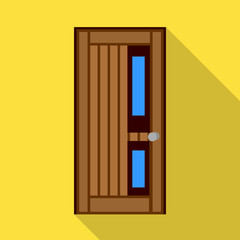 Isolated object of door and wooden icon. Set of door and lock vector icon for stock.