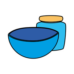 Isolated kitchen bowl and jar vector design