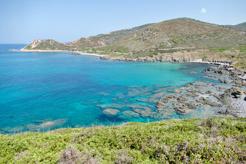 Beautiful beach in the Sanguinaire Road, Ajaccio, Corsica Island, France