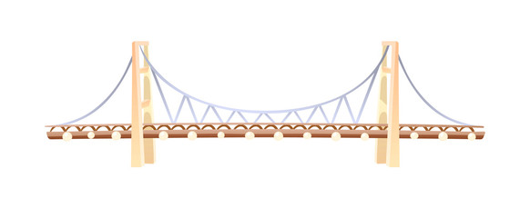 Turkey country landmarks. Famous landmark the Bosphorus bridge in Istanbul. Bridge connecting Europe and Asia. Travel concept for Asia cartoon vector illustration