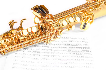Obraz premium soprano saxophone on white background