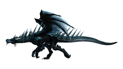 3D Rendering Fairy Tale Dragon on White