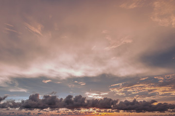 Sunset sky with Vintage filter for background