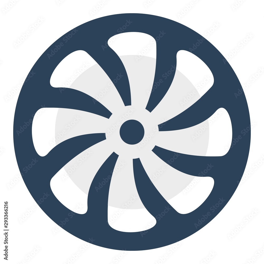 Aufkleber computer fan icon. flat illustration of computer fan vector icon for web design