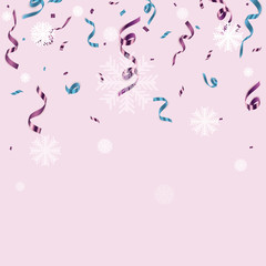 Colorful bright confetti isolated on transparent background. Festive vector illustration