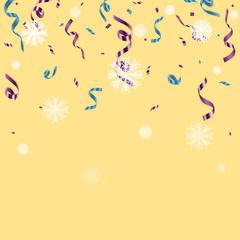 Colorful bright confetti isolated on transparent background. Festive vector illustration