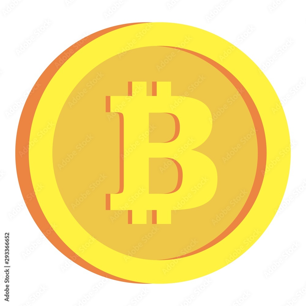 Poster crypto bitcoin icon. flat illustration of crypto bitcoin vector icon for web design