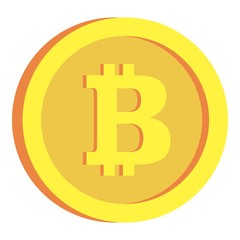 Crypto bitcoin icon. Flat illustration of crypto bitcoin vector icon for web design