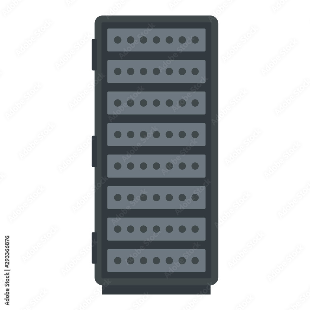 Poster server rack icon. flat illustration of server rack vector icon for web design