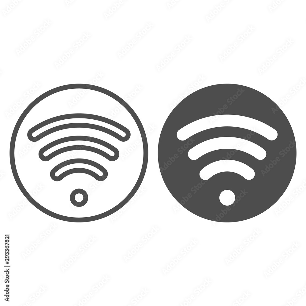 Poster wi fi line and glyph icon. wireless network vector illustration isolated on white. wireless internet