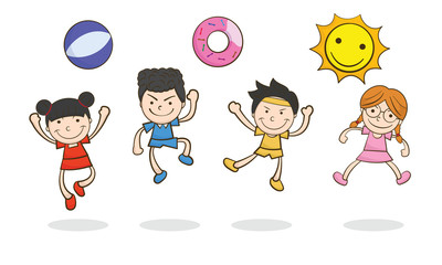 Happy kids having fun stock vector. Illustration of child 