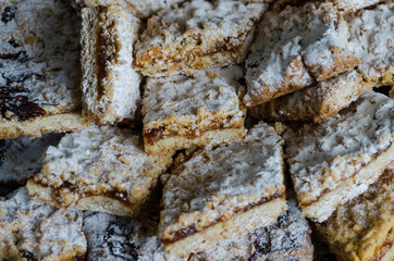 Homemade cake with fruit jam. Sweets