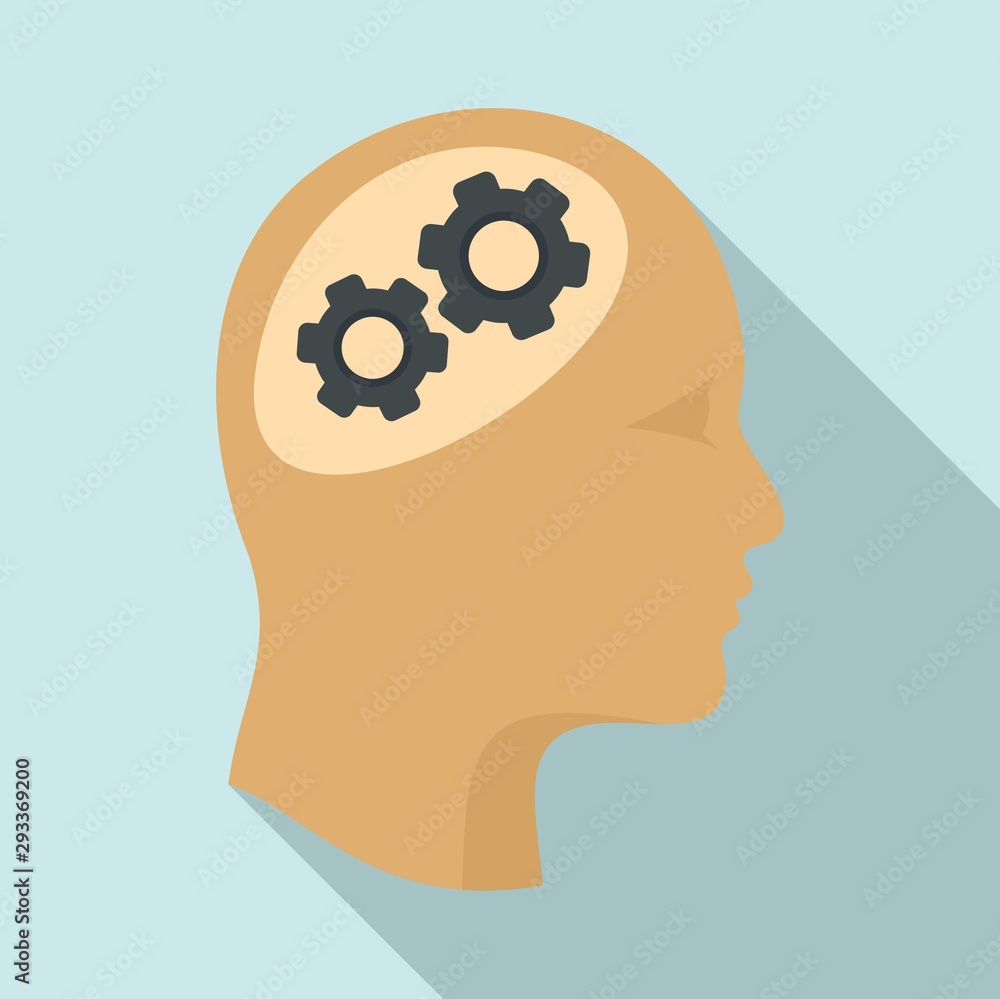 Poster logic brain icon. flat illustration of logic brain vector icon for web design