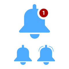 Social media notification bell icons. Material design elements.