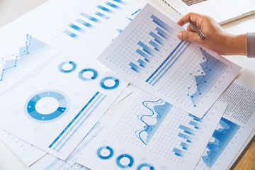 businessman working data document graph chart report marketing research development  planning...