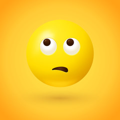 Emoji with rolling eyes and slightly frowning mouth - conveys moderate disdain, disapproval, frustration, or boredom