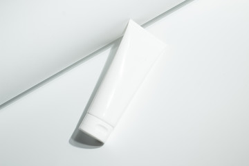 beauty spa medical skincare and cosmetic lotion bottle cream packaging product on white decor background with doctor healthy concept