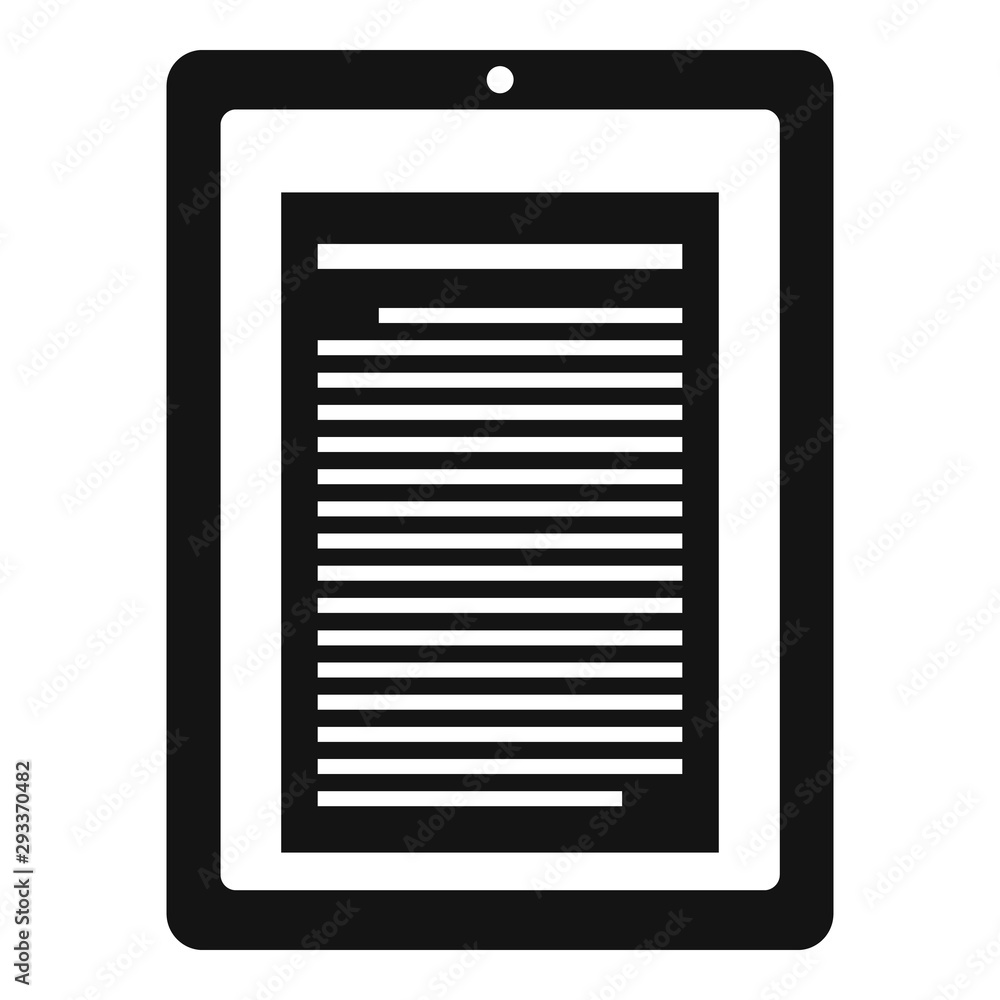 Poster Reader tablet icon. Simple illustration of reader tablet vector icon for web design isolated on white background