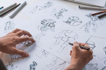 Animator designer Development designing drawing sketching development creating graphic pose...