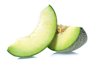 green melon isolated on white background