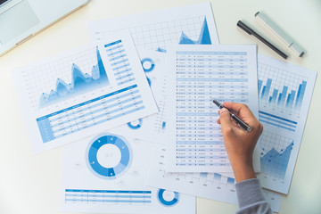 businessman working data document graph chart report marketing research development  planning...