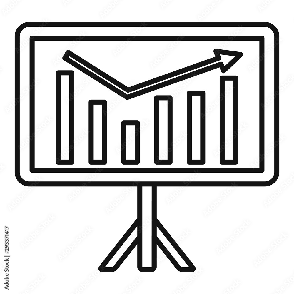 Poster graph stand banner icon. outline graph stand banner vector icon for web design isolated on white bac