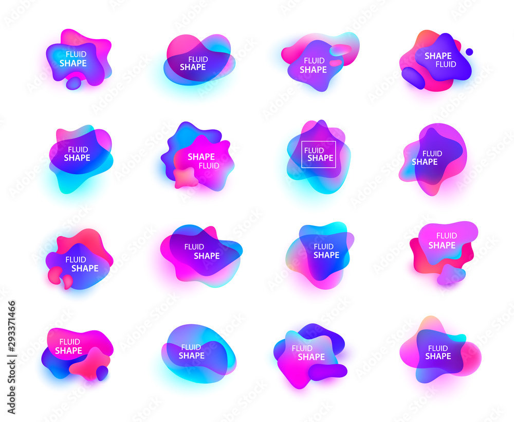 Aufkleber vector 3d gradient spots setisolated. abstract elements for trendy vibrant color design. use for log