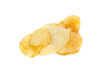 Potato chips isolated on white