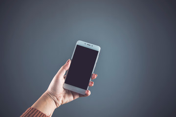 woman hand smart phone