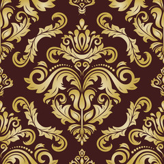 Orient vector classic pattern. Seamless abstract background with vintage elements. Orient brown and golden background. Ornament for wallpaper and packaging