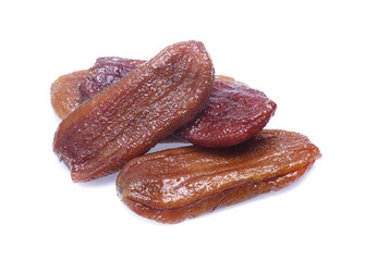 dried bananas (honey baked bananas) on white background