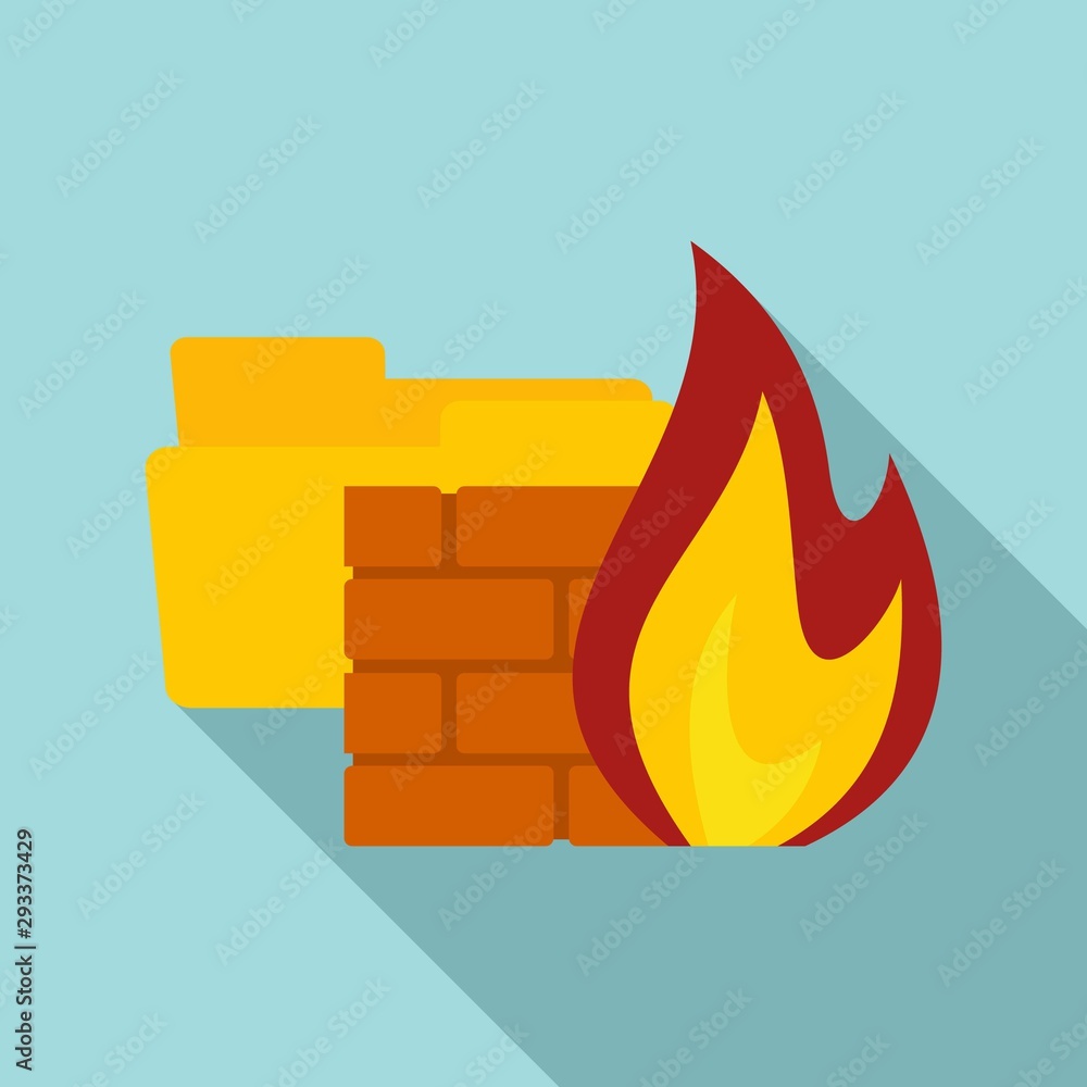 Aufkleber folder firewall icon. flat illustration of folder firewall vector icon for web design