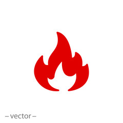 fire icon, flame burn, creative emoji, thin line symbol on white background - editable stroke vector illustration eps 10