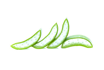 Slice Aloe Vera isolated on white background