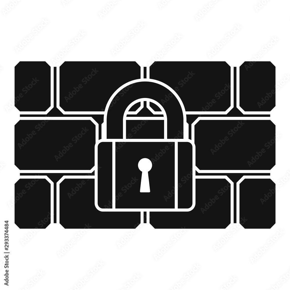 Poster firewall padlock icon. simple illustration of firewall padlock vector icon for web design isolated o