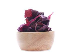 red spinach isolated on white background