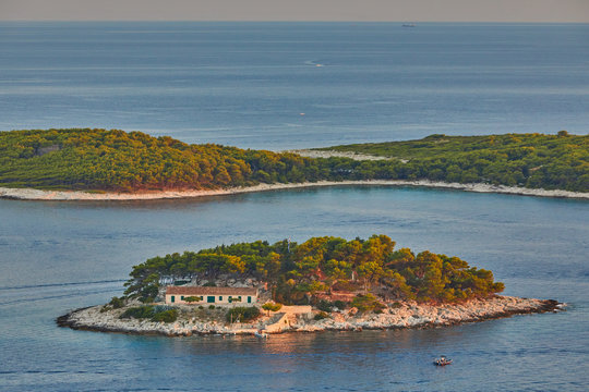 Hvar city at sunset