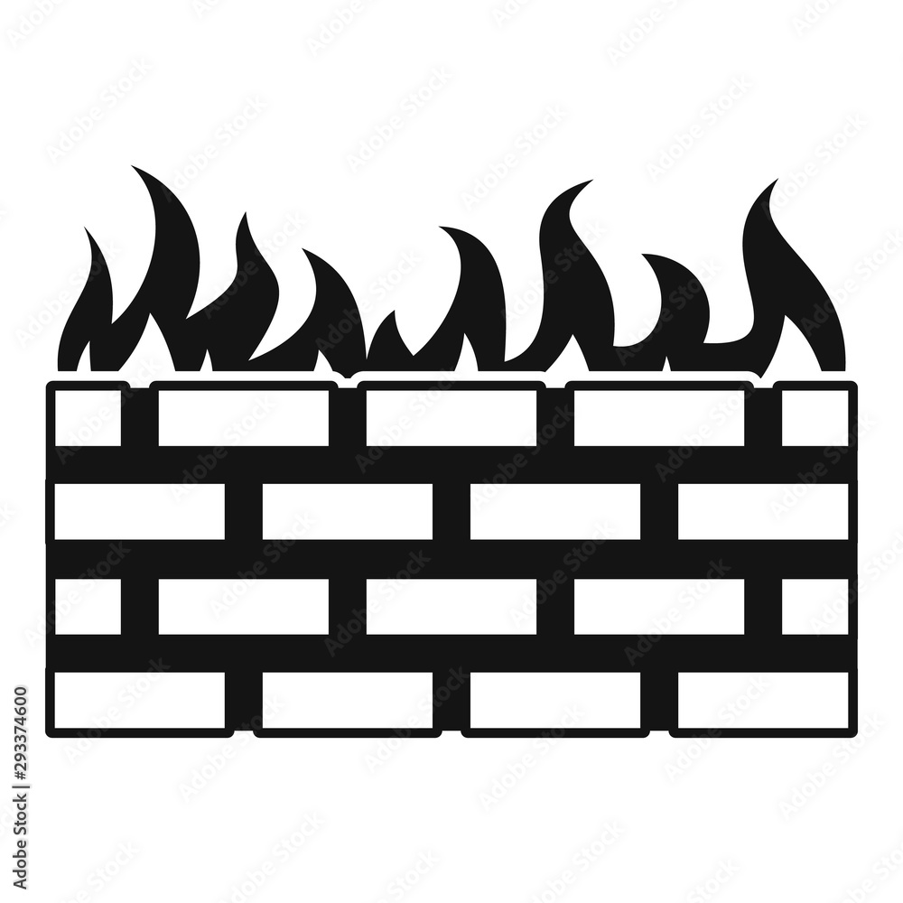 Aufkleber firewall icon. simple illustration of firewall vector icon for web design isolated on white backgrou